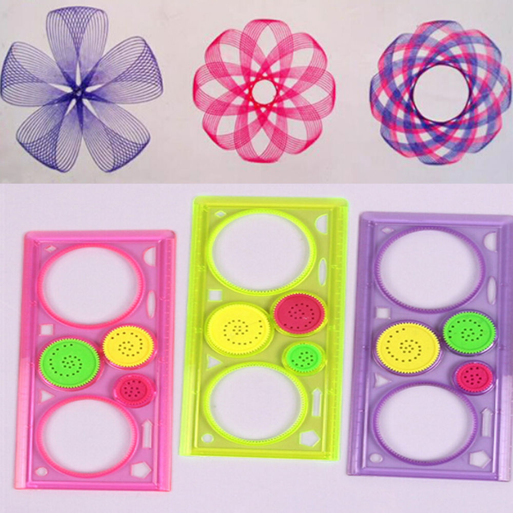 ❤LANSEL❤ HOT Spirograph Ruler Students Stationery Geometric Drafting Stencil Classic Drawing Art Toy Spiral Tool