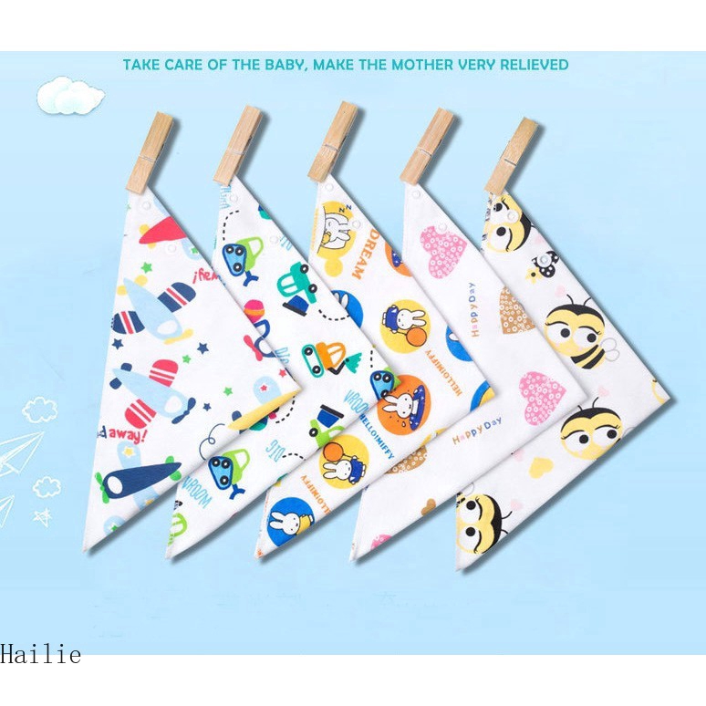 Yếm ăn tam giác vải cotton nhiều mẫu xinh xắn tiện dụng cho trẻ nhỏ
