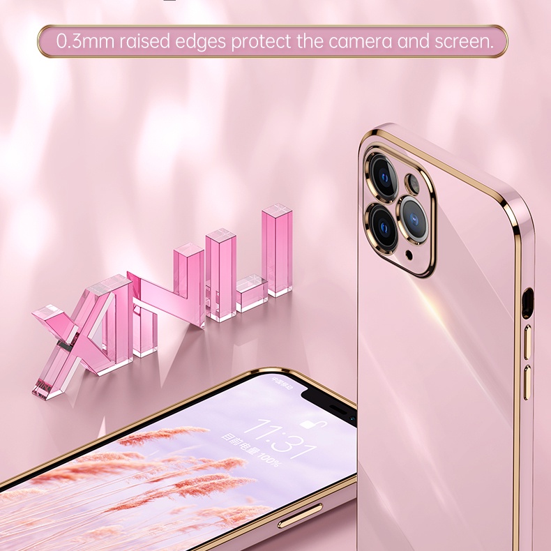 Ốp Điện Thoại Silicon Mềm Chống Sốc Mạ Sang Trọng Cho iPhone 6 6S 7 8 Plus SE 2020 X XR XS MAX