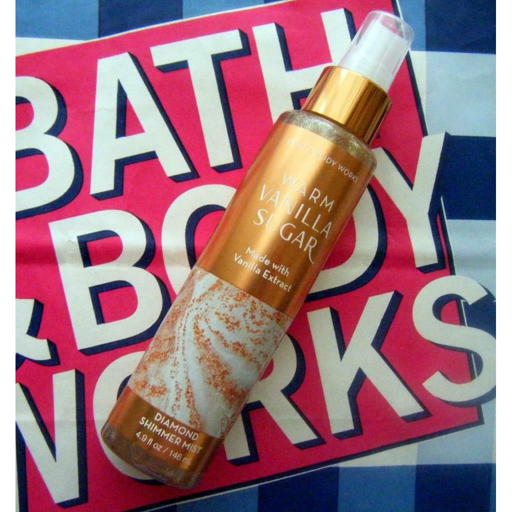 Xịt thơm tông nước hoa nhũ kim tuyến Bath & Body Works - Warm Vanilla Sugar - Diamond Shimmer Mist 146mL | BigBuy360 - bigbuy360.vn