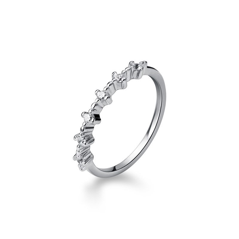 Nhẫn bạc 925 nữ đính đá phong cách Hàn Quốc, Nhẫn bạc Ý 925 mạ vàng trắng cao cấp DUYSON SILVER [NXK14]