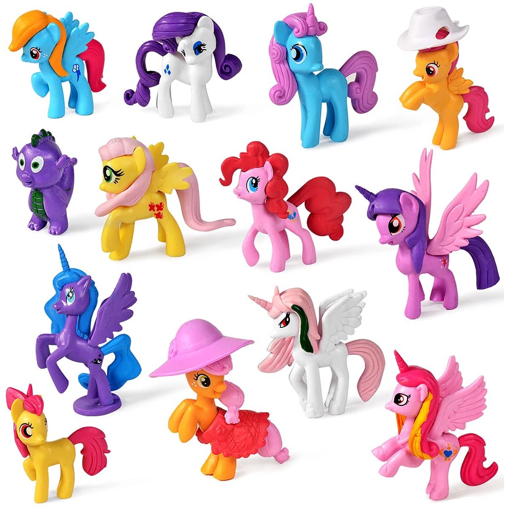 [Thiên thần cho bé] Set 12 ngựa Pony loại lớn 7cm