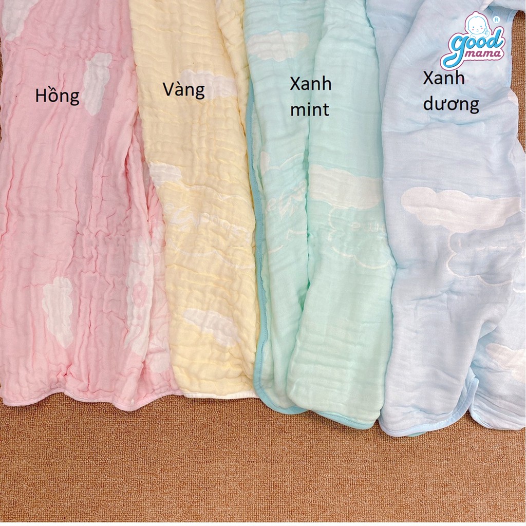 Khăn tắm cho bé - Khăn đa năng 6 lớp Goodmama Cho Bé Sợi Tre 6 Lớp, Kích Thước 110 x 110cm