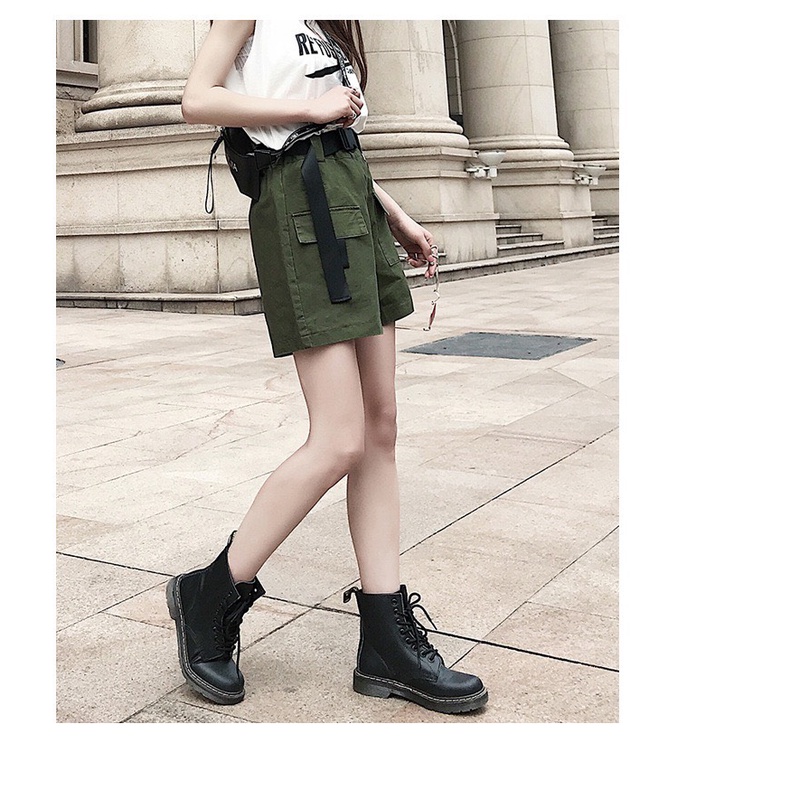 Quần short SuzaHouse kaki Túi Hộp unisex style nam nữ chất dày form rộng, quần sooc nam nữ đen basic