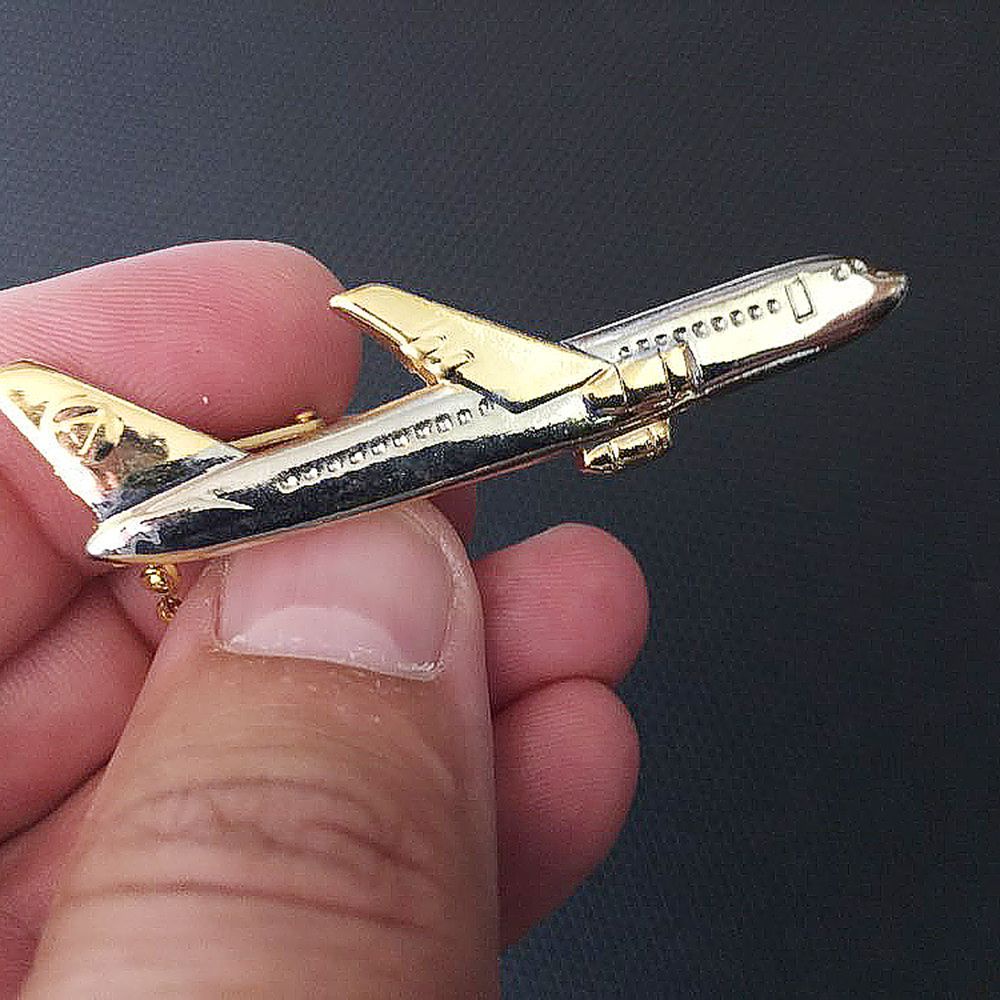 Kẹp cà vạt hình máy bay bằng kim loại thời trang thanh lịch cho nam