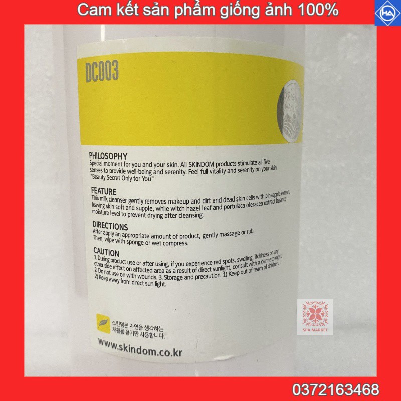 Sữa rửa mặt trung hòa dạng sữa tăng độ ẩm hạn chế nhờn Skindom Hàn Quốc