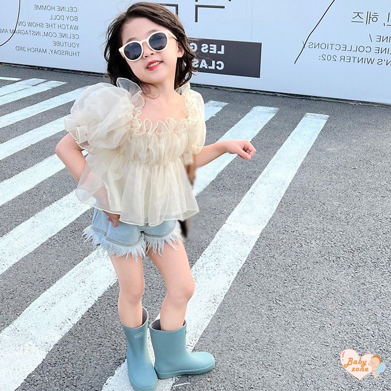 Quần Short Jean Ống Rộng Màu Sắc Ngọt Ngào Cho Bé 3-8 Tuổi