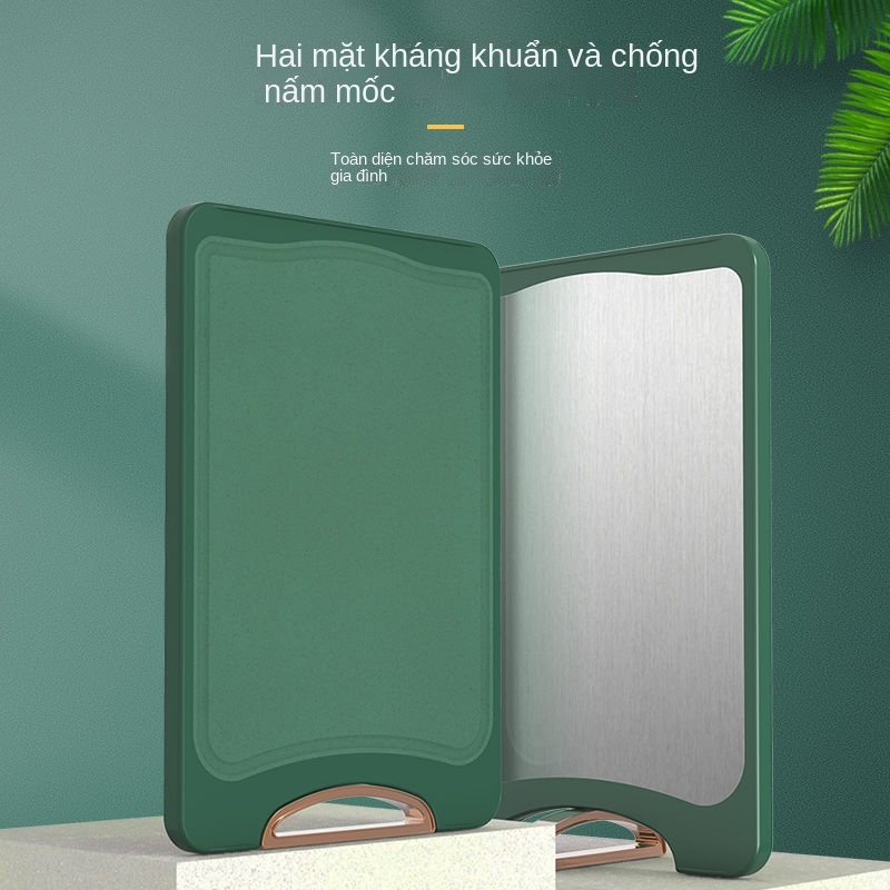 Morandi màu xanh lá cây có thể đứng hai mặt thép không gỉ bảng thớt tặng tấm trái