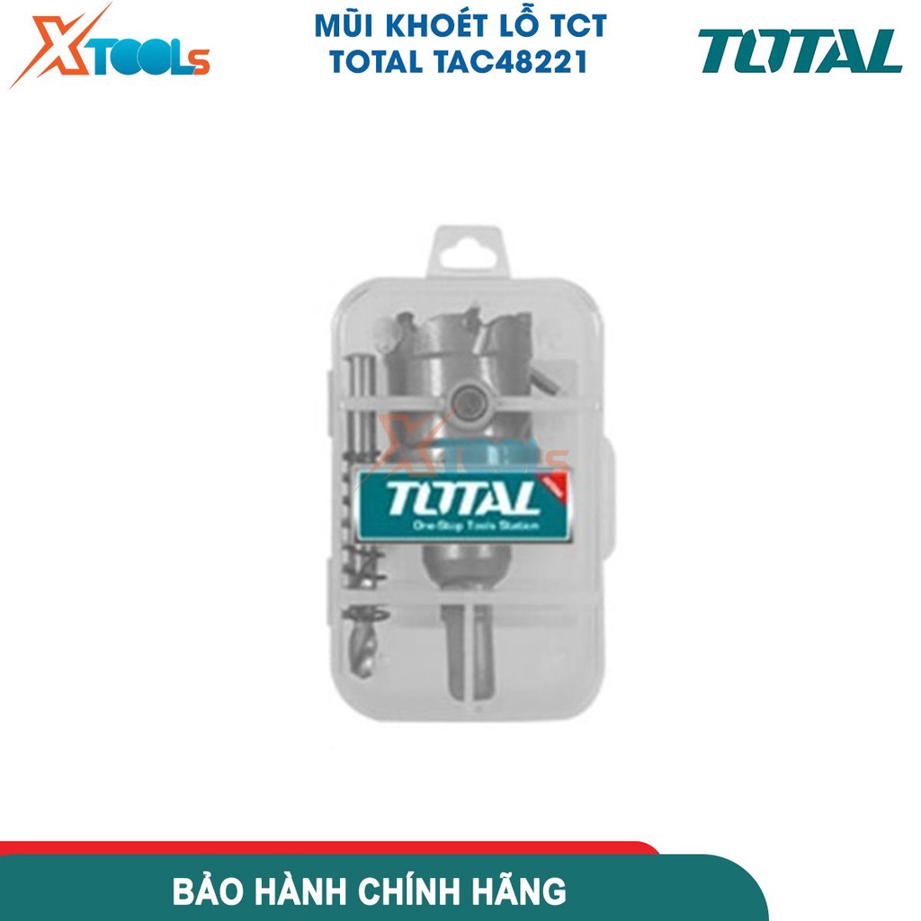 Mũi khoan lỗ phi 22mm mũi khoét lỗ hợp kim TCT 20mm khoan sắt thép, inox Total TAC48221 khoét sâu 26mm-CHÍNH HÃNG-XTOOLS