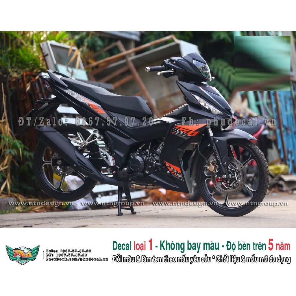 Tem rời xe Winner Rs Cam đen nhám (A)