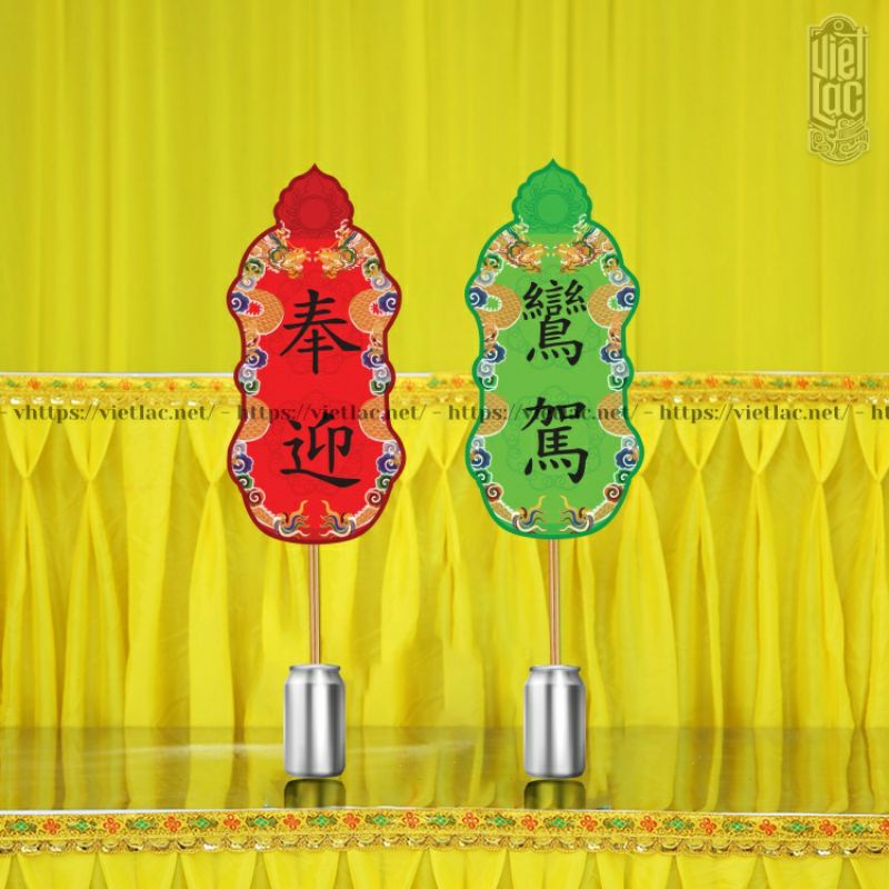 Quạt bày đàn lễ  giấy bóng đẹp, in sắc nét