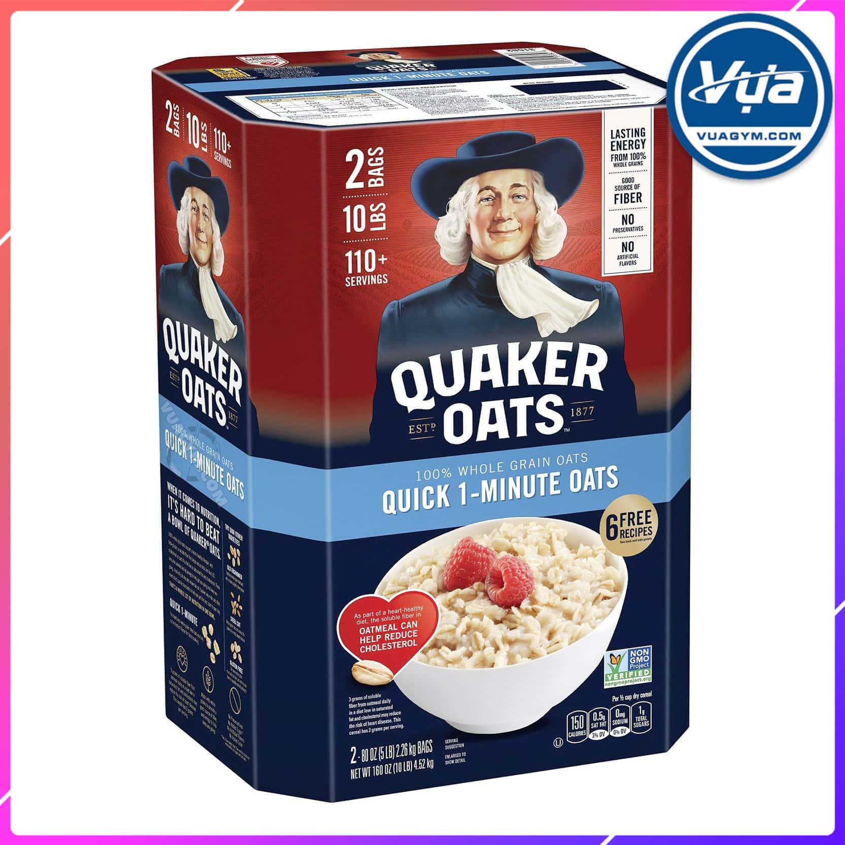 Yến mạch Quaker Quick 1-Minute Oats (Thùng 4,5kg)