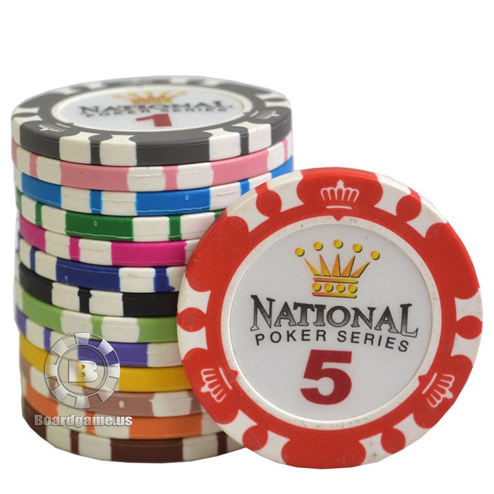 Lốc 10 phỉnh poker lẻ Chips poker cao cấp nhiều mệnh giá tùy chọn chất liệu clay