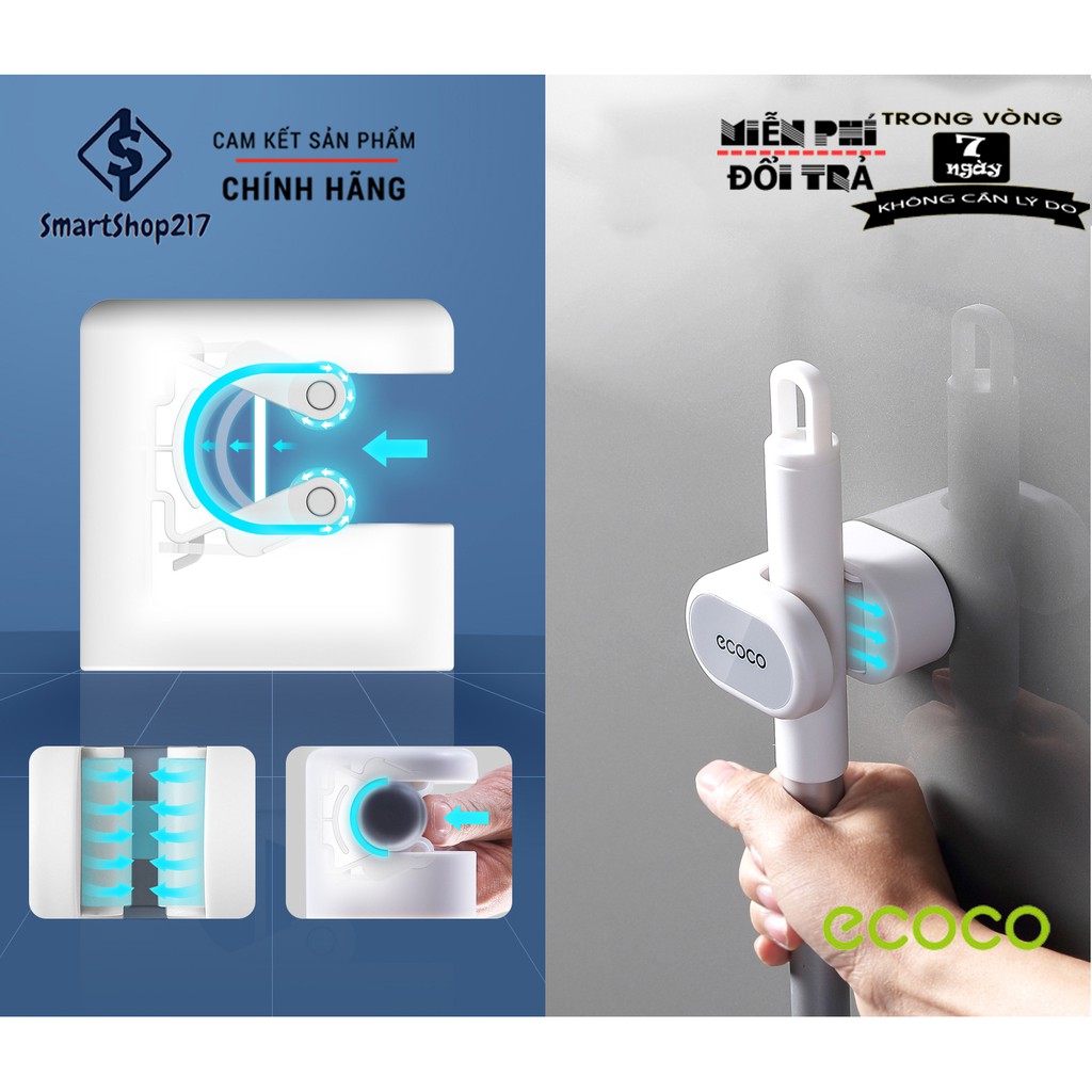 Móc Treo Cây Lau Nhà Dán Tường - Thương Hiệu Nhật Bản ECOCO (Dòng Cao Cấp)