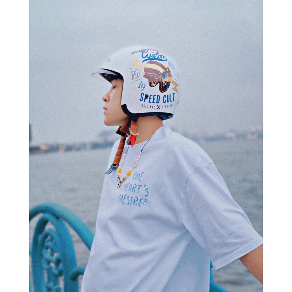 Nón bảo hiểm 3/4 kính âm Royal M139 Trắng tem V9 -mũ bảo hiểm đẹp bảo hành 1 năm