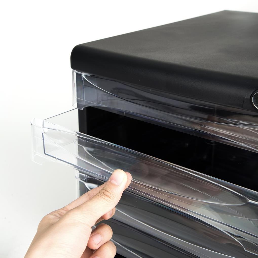 Tủ tài liệu 5 ngăn Deli, Ghi xám/Đen - E9795 .