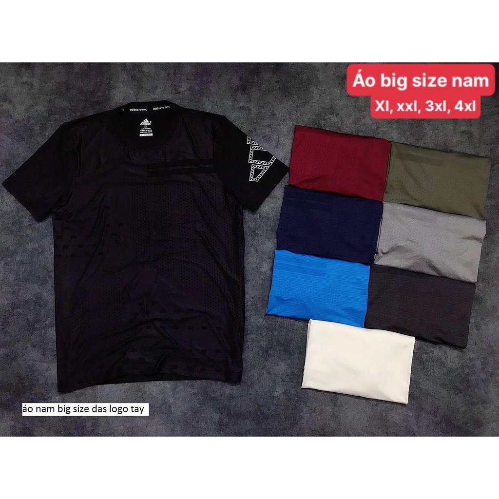 Áo thể thao nam big size chữ tay chất đẹp - Áo thể thao nam cỡ lớn ngắn tay (XL - 4XL)