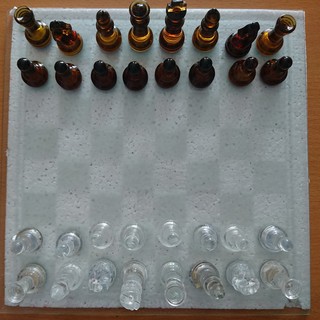 bộ cờ vua thủy tinh