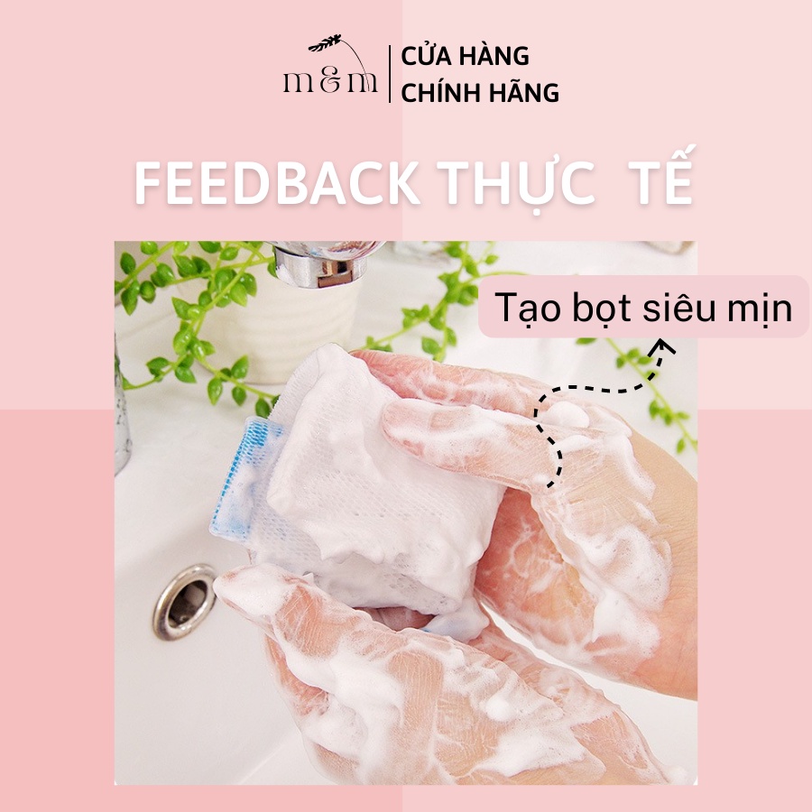 Túi Lưới Tạo Bọt Xà Phòng, Rửa Mặt, Tắm Chuyên Dụng, Có Dây Rút Kích Thước 12x9, Loại 2 Lớp Dày Dặn