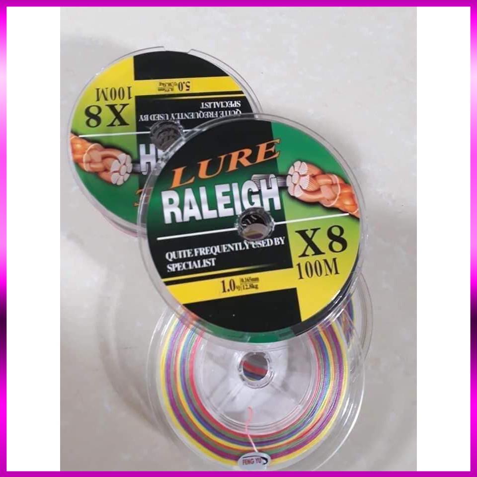 🐬Dây dù câu cá Lure Raleigh X8 7 màu - Cuộn Cước Câu Cá Cao Cấp đổi màu tàng hình