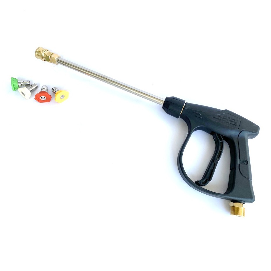 Súng rửa xe, Súng rửa xe áp lực cao kèm 4 đầu phun từ 0°- 40°, Phụ kiện máy rửa xe