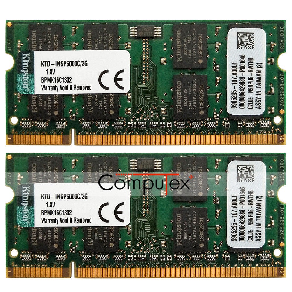 Thẻ Nhớ Ram Kingston 4gb 2x2gb Pc2-6400s Ddr2 800 200pin 1.8v Sodimm