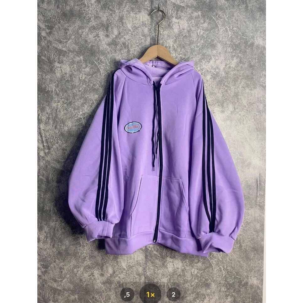 Áo khoác nam nữ thể thao ulzzang 3 sọc màu be🌸 Áo sweater hoodie nỉ bông kiểu dáng thể thao form rộng unisex | BigBuy360 - bigbuy360.vn