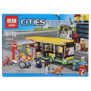 Mẫu Xếp Hình Lepin Cities 02078 Trạm Xe Buýt