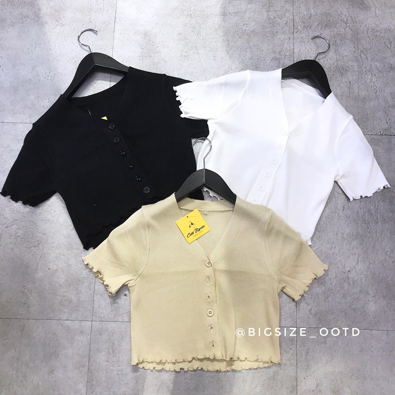 Áo croptop bigsize len dệt lai gợn