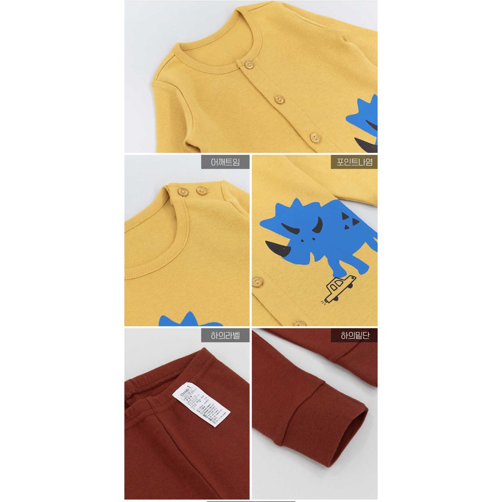 BỘ THU ĐÔNG DÀI TAY CAO CẤP TRẺ EM CỦA HÃNG CORDI-I, CHẤT THUN COTTON ORGANIC,MẪU KHỦNG LONG