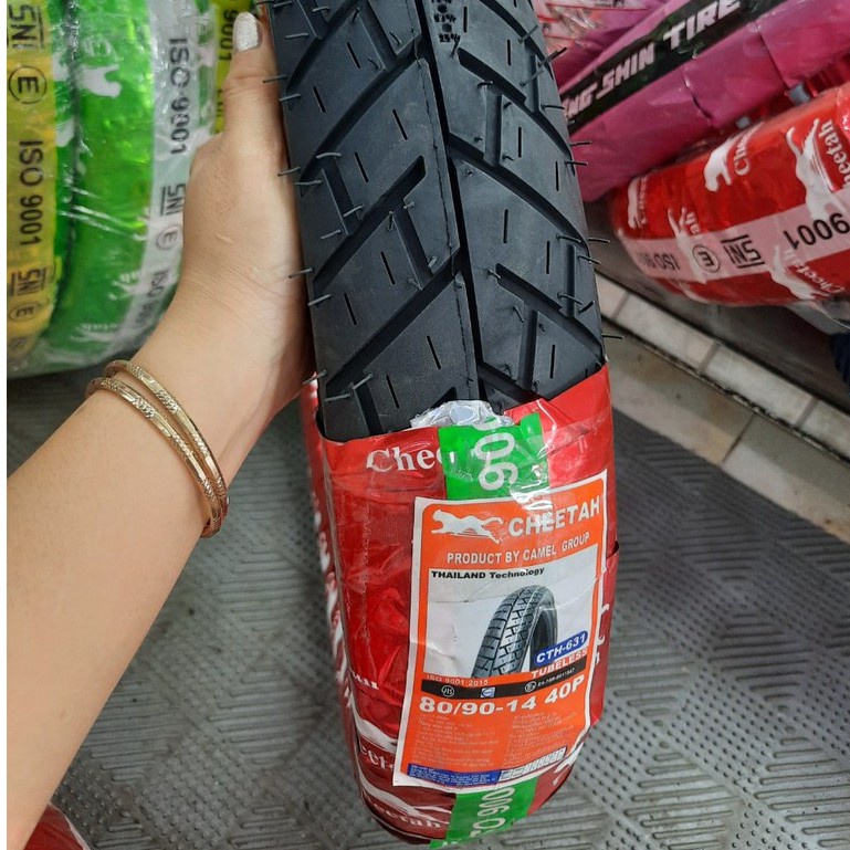 Vỏ Cheetah Thái Lan cho xe Tay Ga gai Michelin City " không ruột " Size 14