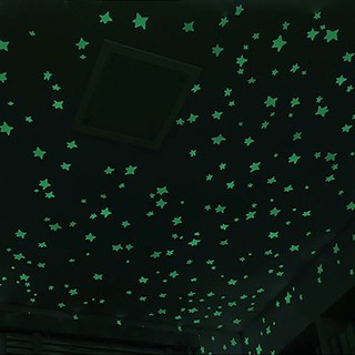 100pcs 3D Fluorescent Stars Wall Stickers