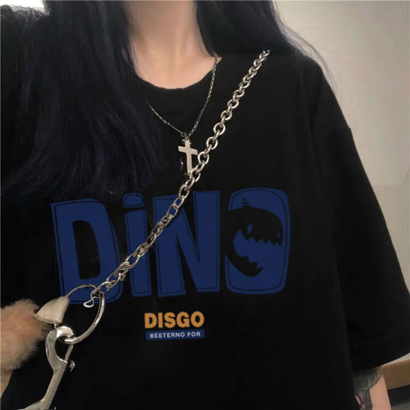 Áo thun SUXI tay ngắn cổ tròn in họa tiết chữ cái thời trang mùa hè trẻ trung dành cho nữ