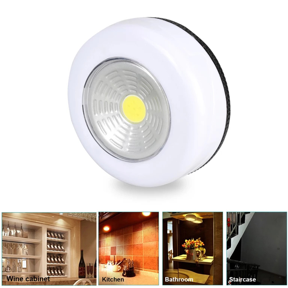 Đèn Led Cob Hình Tròn Dán Tường Điều Khiển Cảm Ứng Tự Dính Diy Dễ Lắp Đặt Sử Dụng Pin Cho Nhà Bếp