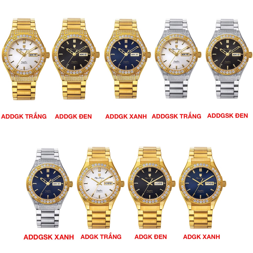 Đồng hồ nam dây kim loại Olym Pianus OP990 OP990-45 OP990-45ADGK chính hãng mặt kính chống xước