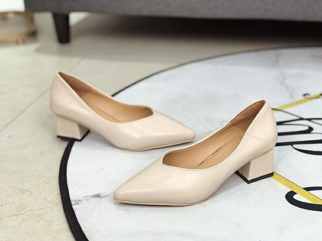giày nữ quý phái gót vuông cao 5cm H222
