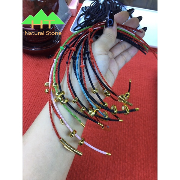 Vòng dây cáp đeo tay mix charm 2mm chốt rút chốt bấm titan hàng loại đẹp
