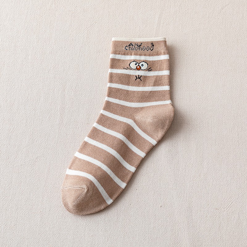 Tất nữ Ulzzang cao cổ chủ đề gấu nâu siêu xinh