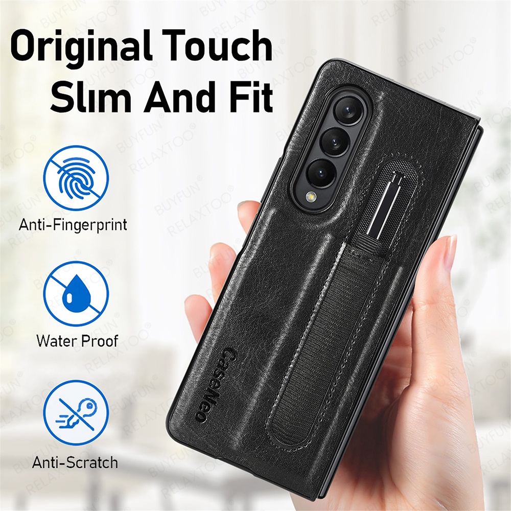 Bao Da Điện Thoại Nắp Gập Chống Sốc Có Ngăn Đựng Bút Cho Samsung Galaxy Z Fold4 Z Fold 4 ZFold4 ZFold 4 5G
