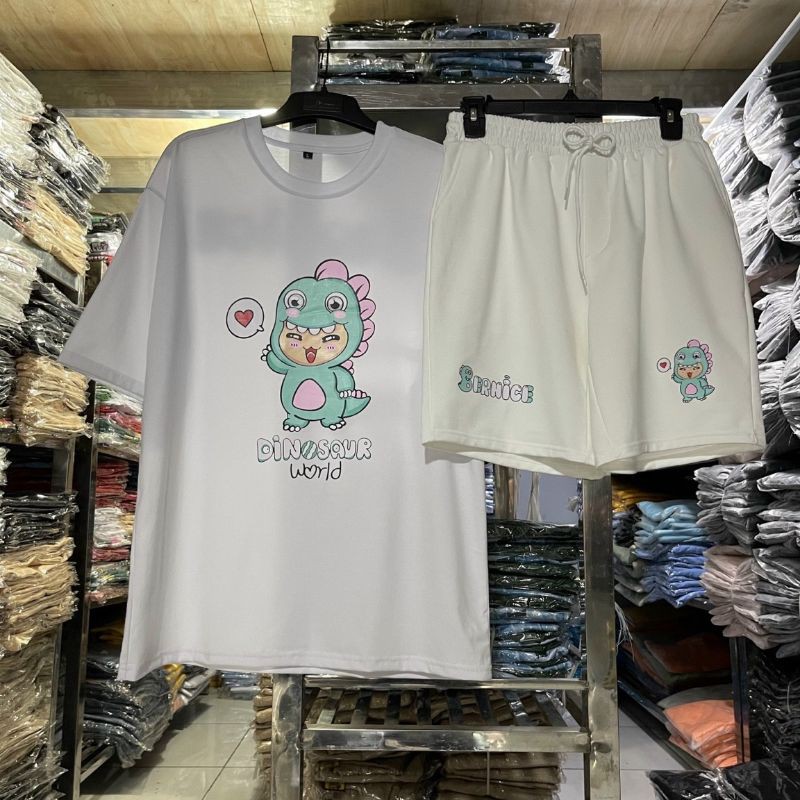 XPstore Set Bộ Khủng Long Nam Nữ Form rộng unisex (Ảnh thật)