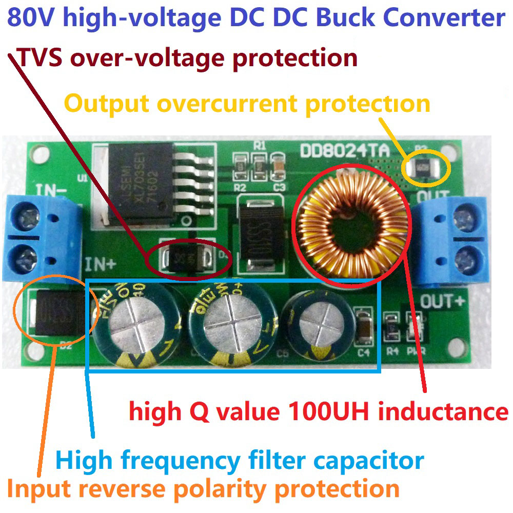 Mô Đun Hạ Áp 10-80V Sang 3.3V/5V/6V/9V/12V/15V