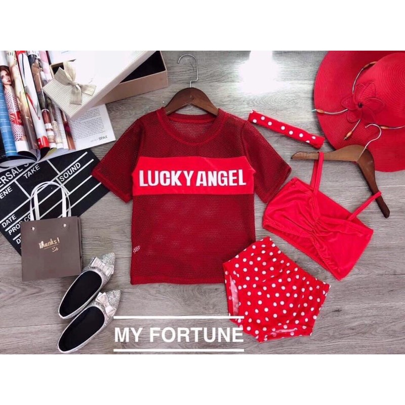[SET 4 MÓN] Bikini cho bé gái size đại - Bikini 2 mảnh áo lưới cá tính, Đồ bơi bé gái 2 mảnh sexy