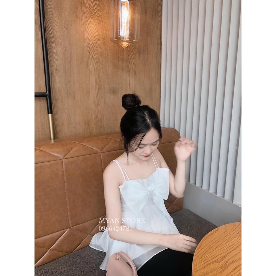 Sét Đồ Bộ Kiểu Nữ Đi Chơi Áo 2 Dây Voan Tơ Kết Nơ & Quần Thời Trang Nữ | BigBuy360 - bigbuy360.vn