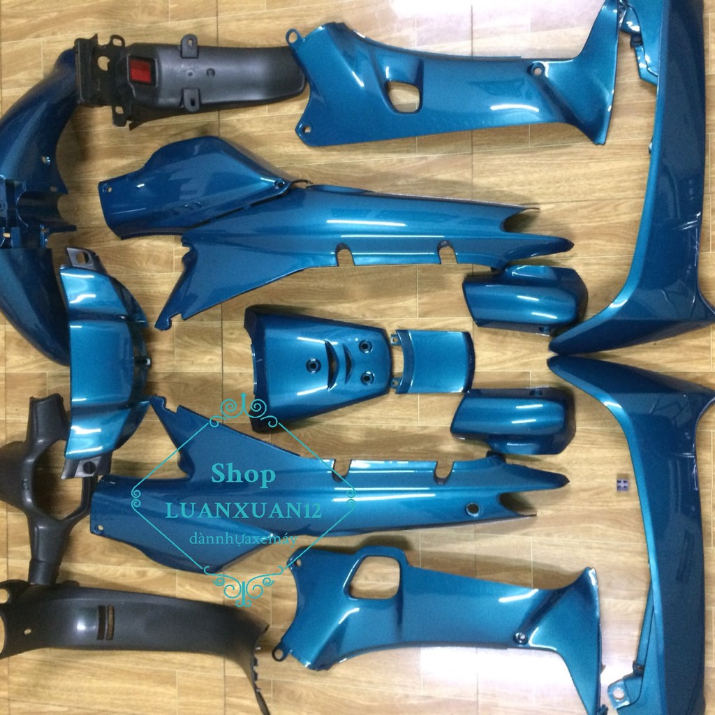 Bộ vỏ nhựa- dàn áo xe wave alpha 110 -wave ZX-Wave nhỏ màu xanh -nhựa nguyên sinh ABS