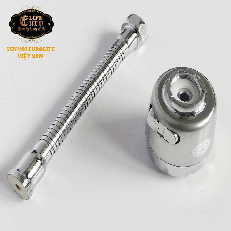 Đầu vòi tăng áp cần lò xo Inox Eurolife EL-VM03