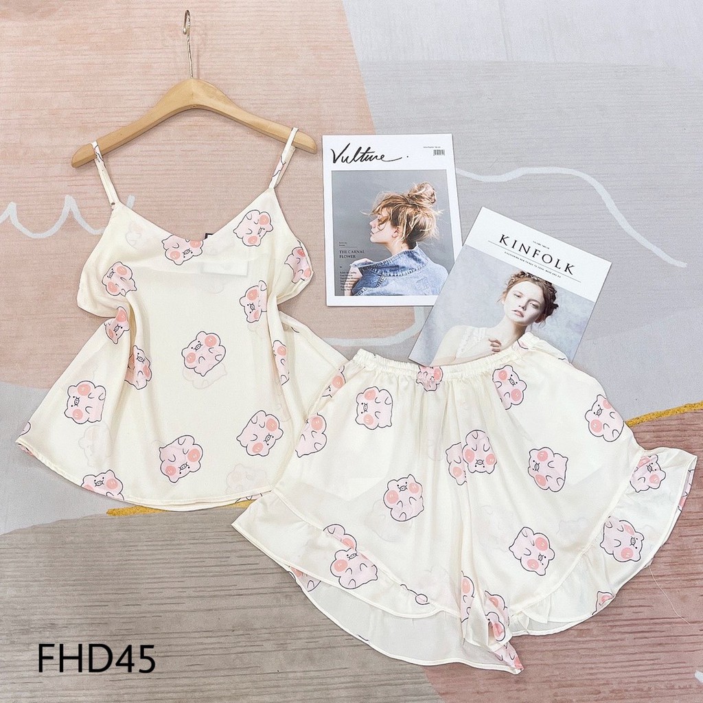 LUALA PYJAMAS Lụa 2 dây quần bèo