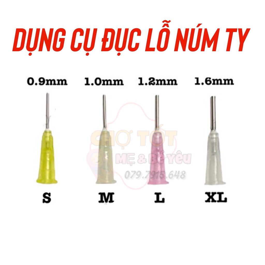 Dụng Cụ Dập Lỗ Núm Ty, Đục Lỗ Núm Ty Cho Bé Nhiều Cỡ
