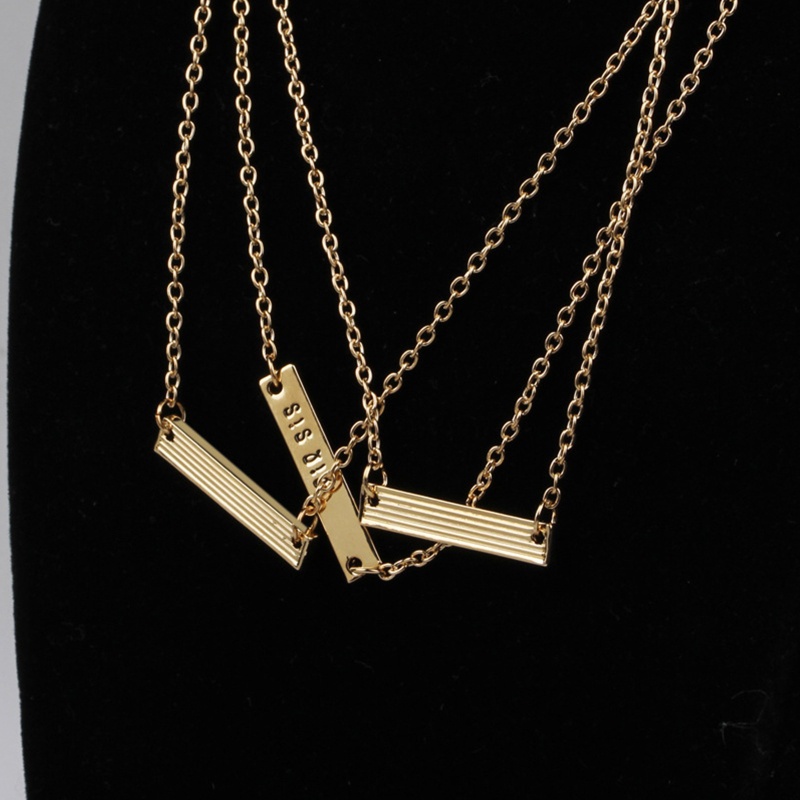 Vòng cổ Hợp Kim Mặt Chữ Nhật Ngắn In Chữ Best Friend Cho Chị Em Gái 3 Chị 3 Frie