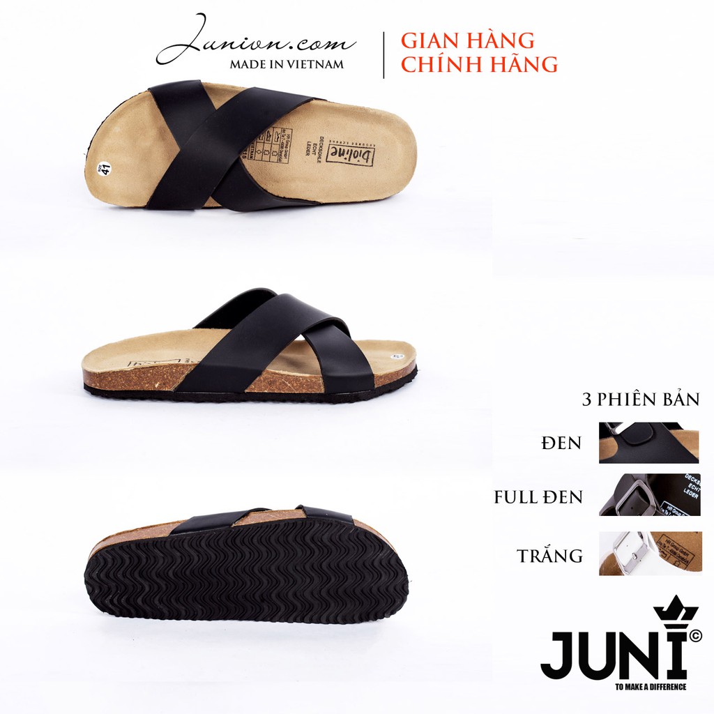 [DA PU-CHỐNG NƯỚC] PU03- Dép sandal quai chéo da PU, đế trấu Bioline Birken - Xuất khẩu châu Âu - Juni Store