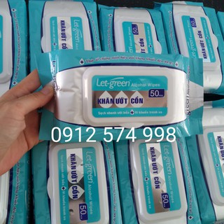 Khăn ướt tẩm cồn Let-Green 50 miếng/bịch